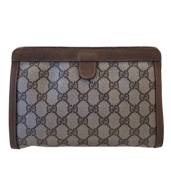 Gucci Sherry Line GG Clutch Canvas Leather Pouch Monogram Mega Multi-Host Pick! - Picture 9 of 17